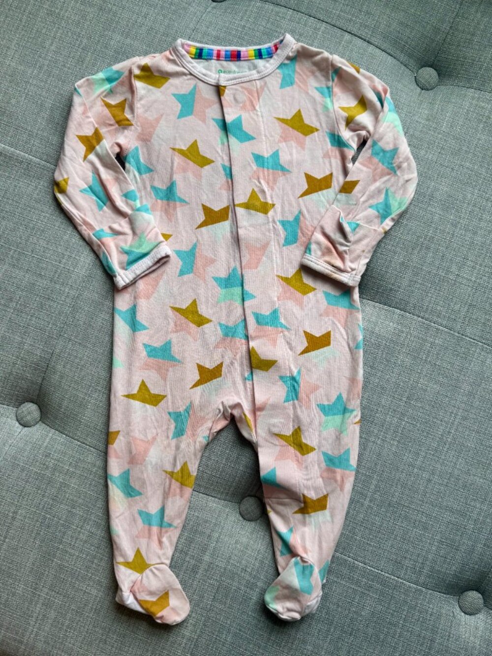 +NWOT Magnetic Me Baby Girl Modal Magnetic Footie Sleeper Pink Stars 0-3 Months